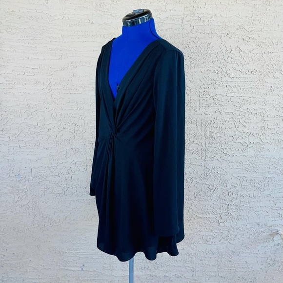 Cinq à Sept Black Cecil Knotted Crepe Mini Dress - Picture 5 of 10